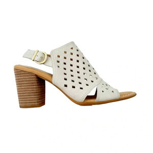 Born Leather Havana Open Toe Slingback Comfort Sandal Cream Green Beige Size 10